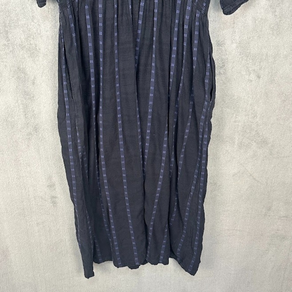 Ace & Jig Dress Womens 1X Black Blue V Neck Midi Comfort Boho Minimalist Indie - Picture 6 of 14